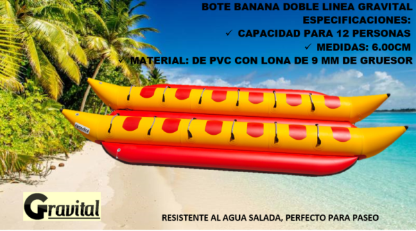 bote banana inflable marca gravital para 12 personas goofertas peru 1